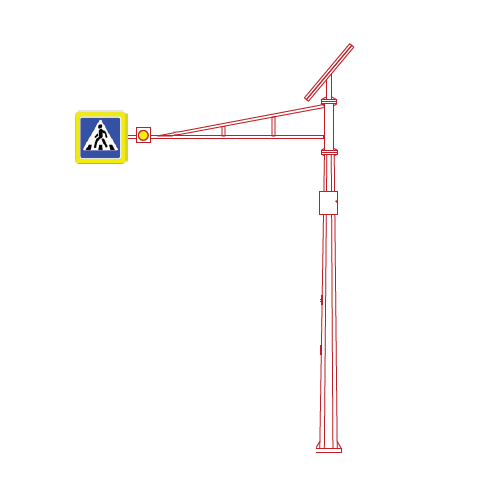 СОД-С-6,6 светофорная опора с солнечной панелью